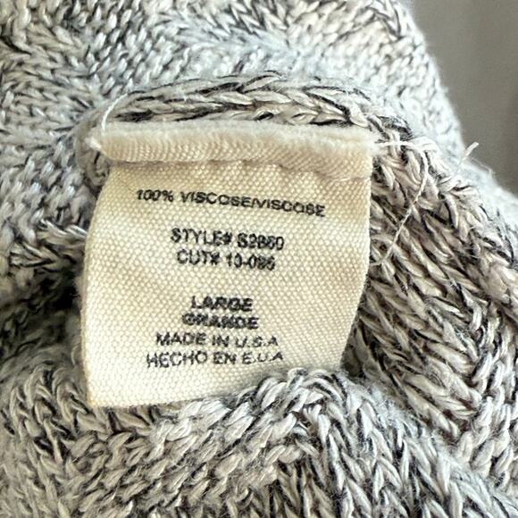 M. Rena Knit Sweater Gray Marled Textured Dolman Short Sleeves USA Made Size L - Picture 6 of 15